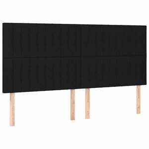 vidaXL fekete szövet fejtámla 160x5x118/128 cm kép