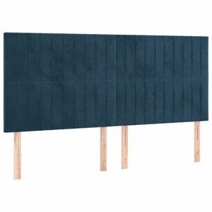 vidaXL sötétkék bársony fejtámla 160x5x118/128 cm kép
