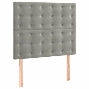 vidaXL világosszürke bársony fejtámla 100x5x118/128 cm kép