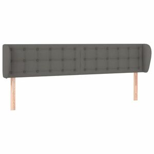 vidaXL szürke műbőr szárnyas fejtámla szárnyakkal 183x23x78/88 cm kép