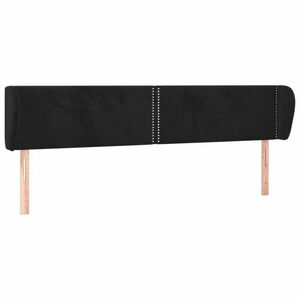 vidaXL fekete bársony fejtámla szárnyakkal 183x23x78/88 cm kép