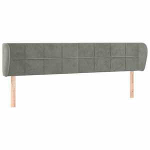vidaXL világosszürke bársony fejtámla szárnyakkal 203x23x78/88 cm kép