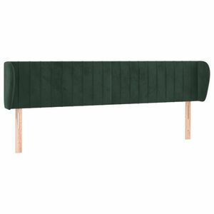 vidaXL sötétzöld bársony fejtámla szárnyakkal 183x23x78/88 cm kép
