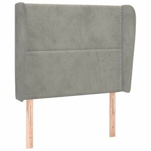 Világosszürke bársony fejtámla szárnyakkal103 x 23 x 118/128 cm kép