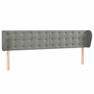 vidaXL világosszürke bársony fejtámla szárnyakkal 203x23x78/88 cm kép