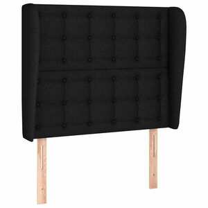 Fekete szövet fejtámla szárnyakkal 103 x 23 x 118/128 cm kép