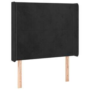 Fekete bársony fejtámla szárnyakkal 103x16x118/128 cm kép