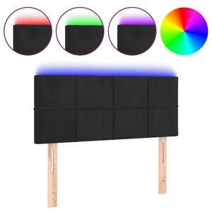 vidaXL fekete bársony LED-es fejtámla 80 x 5 x 78/88 cm kép