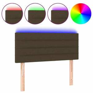 Sötétbarna szövet led-es fejtámla 80 x 5 x 78/88 cm kép