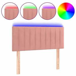 vidaXL rózsaszín bársony LED-es fejtámla 90x5x78/88 cm kép