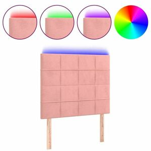 vidaXL rózsaszín bársony LED-es fejtámla 80x5x118/128 cm kép