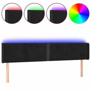 vidaXL fekete bársony LED-es fejtámla 183 x 16 x 78/88 cm kép
