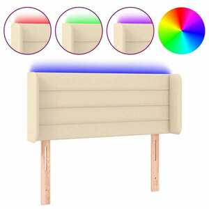 vidaXL krémszínű szövet LED-es fejtámla 103 x 16 x 78/88 cm kép