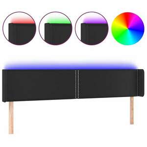 vidaXL fekete műbőr LED-es fejtámla 183 x 16 x 78/88 cm kép