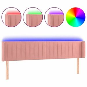 vidaXL rózsaszín bársony LED-es fejtámla 183x16x78/88 cm kép