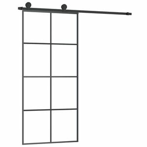 vidaXL ESG üveg és alumínium tolóajtó fémszerelvény-szettel 90x205 cm kép