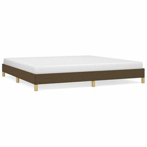 vidaXL sötétbarna szövet ágykeret matrac nélkül 200 x 200 cm kép