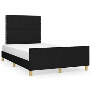 vidaXL fekete szövet ágykeret 120x200 cm kép