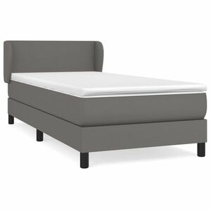 vidaXL szürke műbőr rugós ágy matraccal 80 x 200 cm kép
