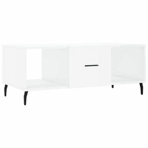 vidaXL magasfényű fehér szerelt fa dohányzóasztal 102 x 50 x 40 cm kép
