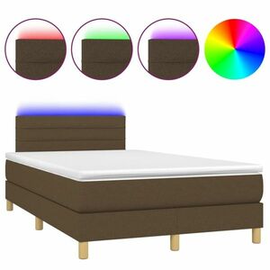 Barna szövet rugós és led-es ágy matraccal 120 x 200 cm kép