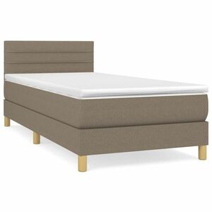 vidaXL tópszínű szövet rugós ágy matraccal 90 x 190 cm kép