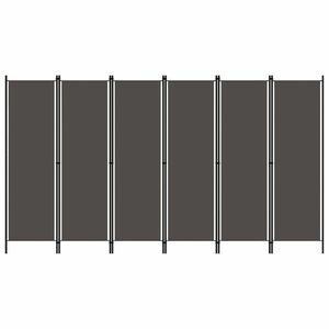 vidaXL antracitszürke 6 paneles paraván 300 x 180 cm kép