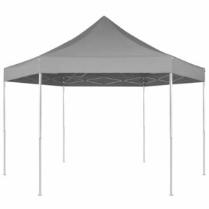 vidaXL szürke összecsukható hatszög alakú pop-up pavilon 3, 6 x 3, 1 m kép