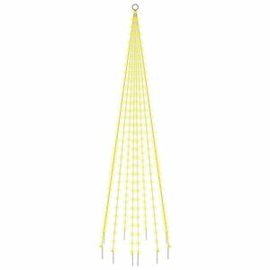 vidaXL karácsonyfa zászlórúdon 310 meleg fehér LED-del 300 cm kép