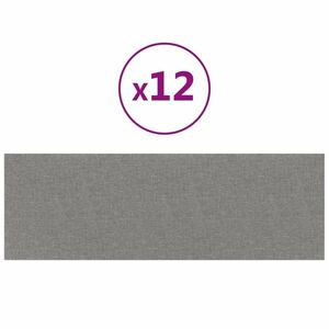 vidaXL 12 db világosszürke szövet fali panel 90x30 cm 3, 24 m² kép