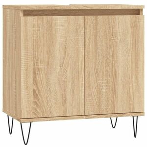 vidaXL sonoma tölgy színű szerelt fa fürdőszobaszekrény 58x30x60 cm kép