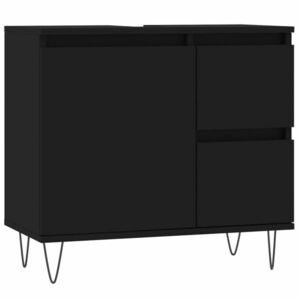Fekete szerelt fa fürdőszobaszekrény 65 x 33 x 60 cm kép