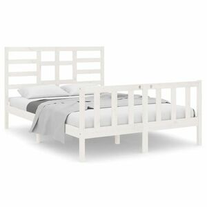 vidaXL Small Double fehér tömör fa ágykeret 120 x 190 cm kép