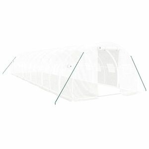 vidaXL fehér acélvázas melegház 36 m² 12 x 3 x 2 m kép