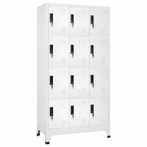 vidaXL fehér acél zárható szekrény 90 x 45 x 180 cm kép