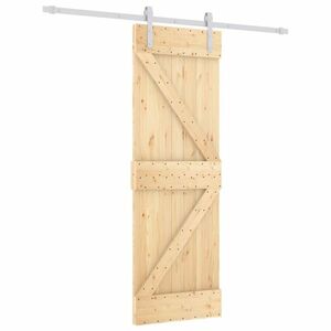 vidaXL tömör fenyőfa tolóajtó fémszerelékszettel 70 x 210 cm kép