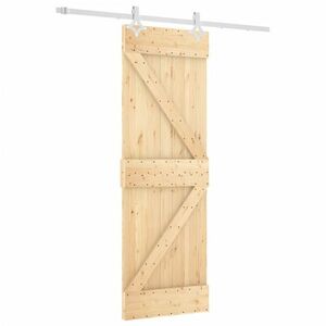 vidaXL tömör fenyőfa tolóajtó fémszerelék szettel 70 x 210 cm kép