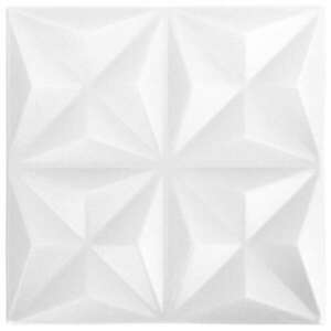 vidaXL 24 darab origami fehér 3D fali panel 50 x 50 cm 6 m² kép