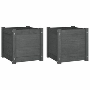 vidaXL 2 db tömör fenyőfa kerti virágtartó 40 x 40 x 40 cm kép