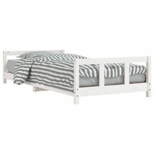 vidaXL fehér tömör fenyőfa gyerekágykeret 90 x 200 cm kép