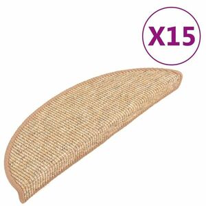 vidaXL 15 db világosbarna lépcsőszőnyeg 56x17x3 cm kép
