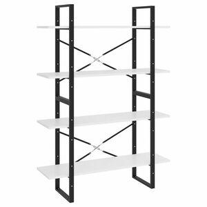 vidaXL négyszintes fehér szerelt fa könyvszekrény 100 x 30 x 140 cm kép