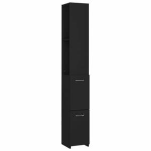 vidaXL fekete szerelt fa fürdőszobaszekrény 25x26, 5x170 cm kép