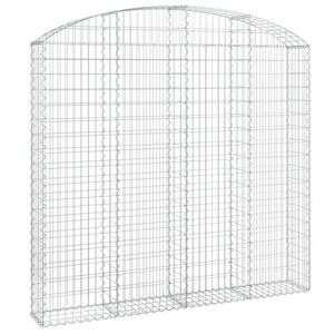 vidaXL íves horganyzott vas gabion kosár 200x30x180/200 cm kép