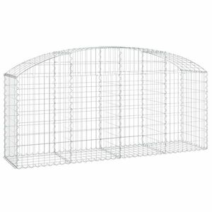 vidaXL íves horganyzott vas gabion kosár 200x50x80/100 cm kép