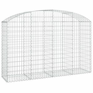 vidaXL íves horganyzott vas gabion kosár 200x50x120/140 cm kép