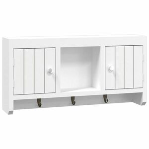 vidaXL fehér szerelt fa és acél kulcsszekrény 40 x 8, 5 x 20 cm kép