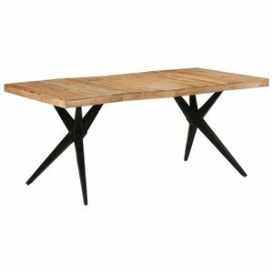 vidaXL fekete tömör akácfa étkezőasztal 180 x 90 x 77 cm kép