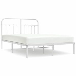 vidaXL fehér fém ágykeret fejtámlával 150 x 200 cm kép