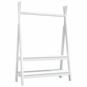 vidaXL fehér tömör fenyőfa ruhatartó állvány 100 x 45, 5 x 150 cm kép